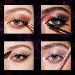 KissICON SET 01 8PCS Face Set, Multi-color Eye Shadow Plate+eye Black+eyeliner Pen+makeup Tools, Waterproof and Durable, Halloween Makeup