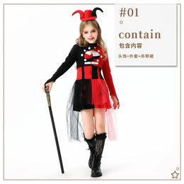 KissICON set / 150cm Halloween Cosplay Costumes Horror Clown Dresses Headwear Clothes Sets Carnival Theme Party Circus Carnival Role Playing Outfits