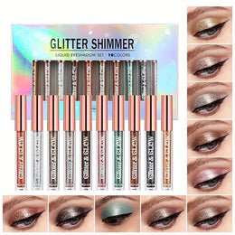 KissICON Set A KissIcon 10 Color Glitter Liquid Eyeshadow Set -