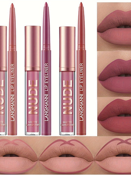 KissICON Set C 💋 Matte Lipstick And Lip Liner Set -