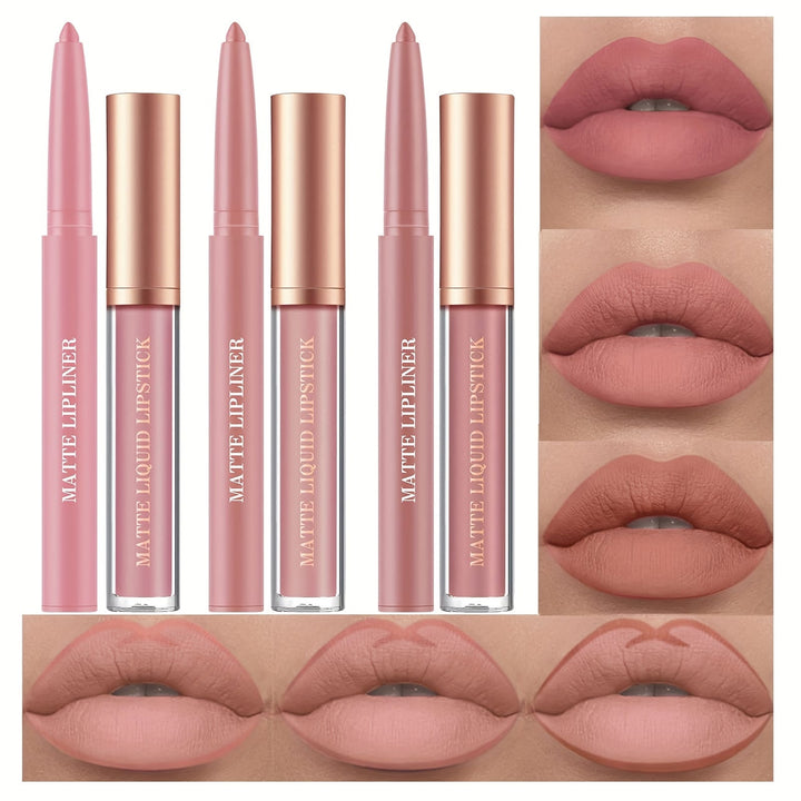 💋 Matte Lipstick And Lip Liner Set -
