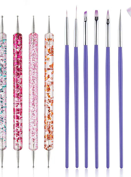 KissICON set F / CHINA KissIcon Nail Art Brush Set - Versatile Design