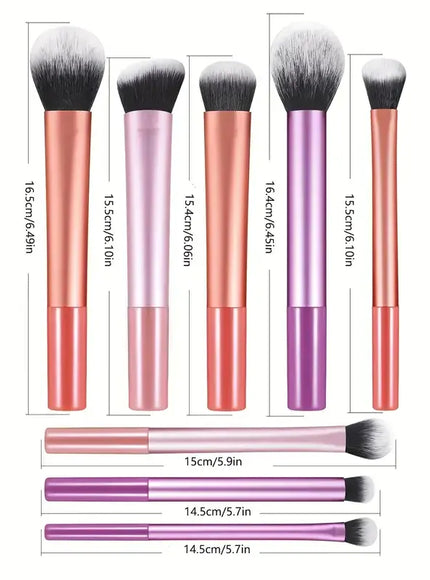 KissICON set KissIcon 8pcs Makeup Brush Kit - Soft Synthetic
