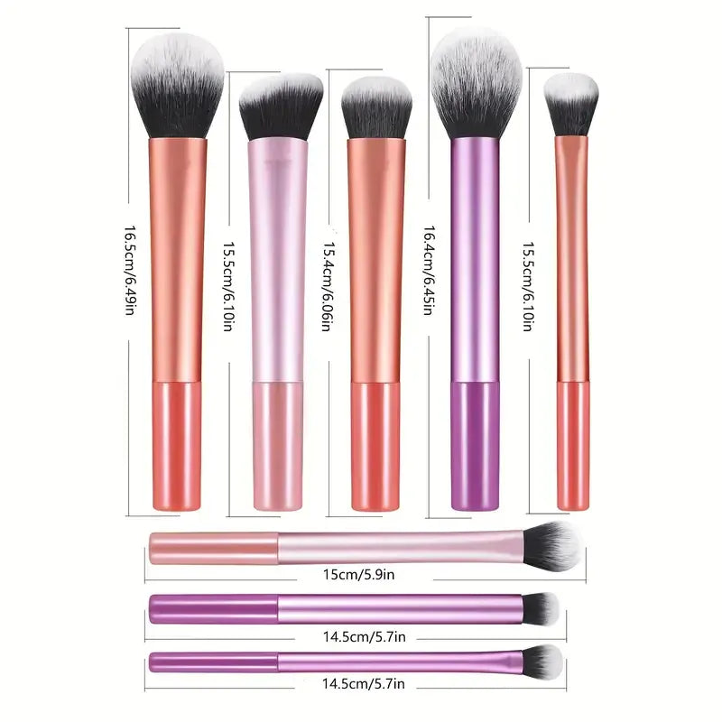 KissICON set KissIcon 8pcs Makeup Brush Kit - Soft Synthetic