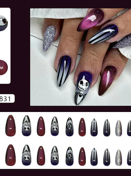 KissICON set KissIcon Haunting Nails Blood Red Ghost White Glitter