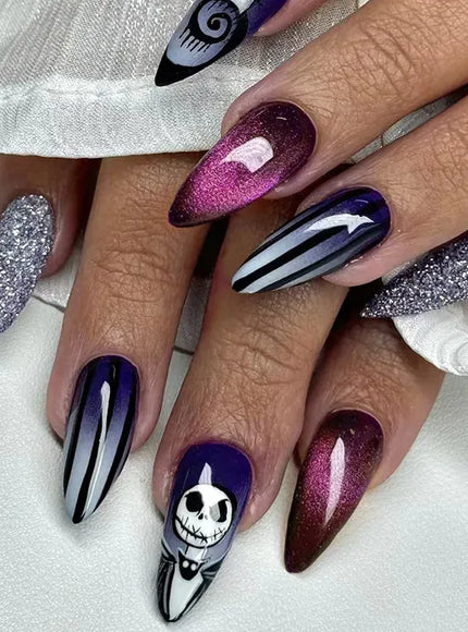 KissICON set KissIcon Haunting Nails Blood Red Ghost White Glitter