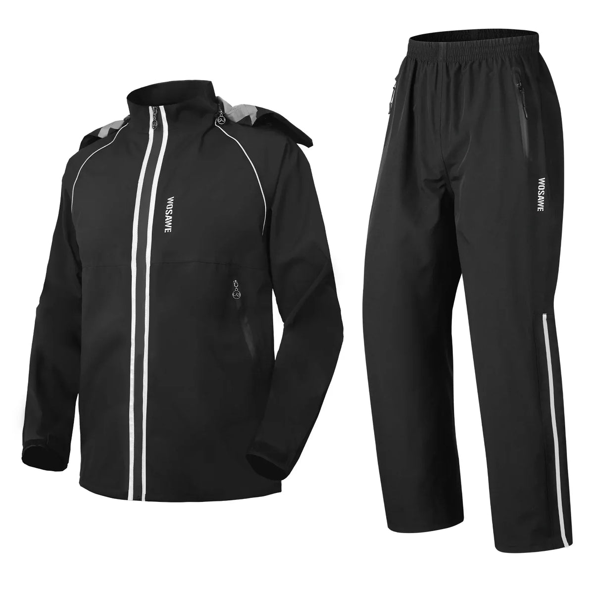 KissICON Set of black / XXXL Waterproof Motorcycle Rain Suit Reflective Jacket  Pants