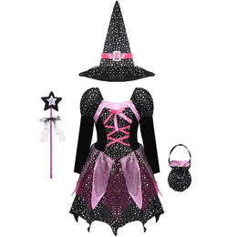 KissICON set21 / 150(9-10T) Halloween Costume for Kids Girls Purple Bat Dress Halloween Fantasy Vampire Costume Accessories Carnival Party Gifts