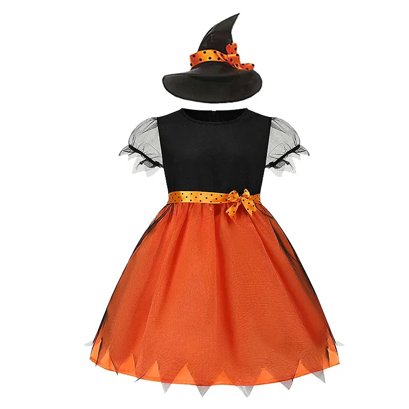 KissICON set6 / 150(9-10T) Halloween Costume for Kids Girls Purple Bat Dress Halloween Fantasy Vampire Costume Accessories Carnival Party Gifts