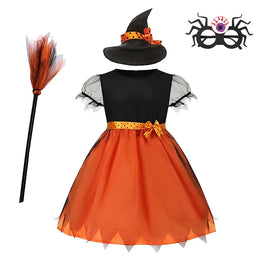 KissICON set8 / 150(9-10T) Halloween Costume for Kids Girls Purple Bat Dress Halloween Fantasy Vampire Costume Accessories Carnival Party Gifts