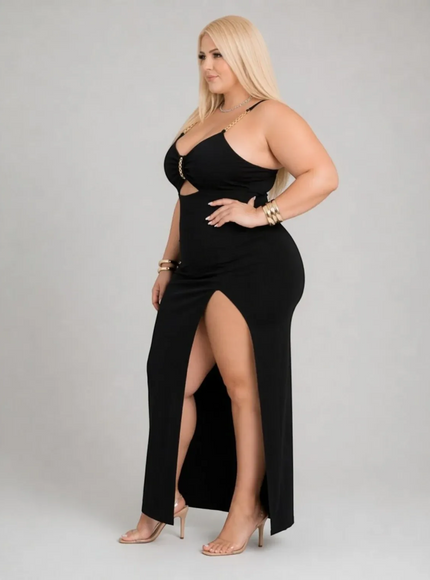 KissICON Maxi Dress Sexy Glam Plus Size Ruched Cutout Maxi Party Dress | KissICON
