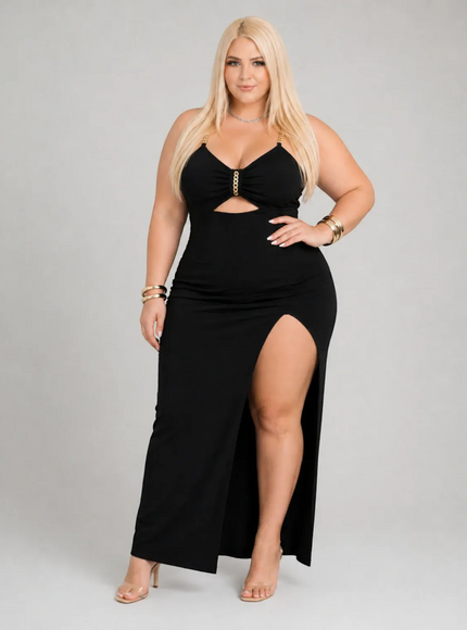 KissICON Maxi Dress Sexy Glam Plus Size Ruched Cutout Maxi Party Dress | KissICON