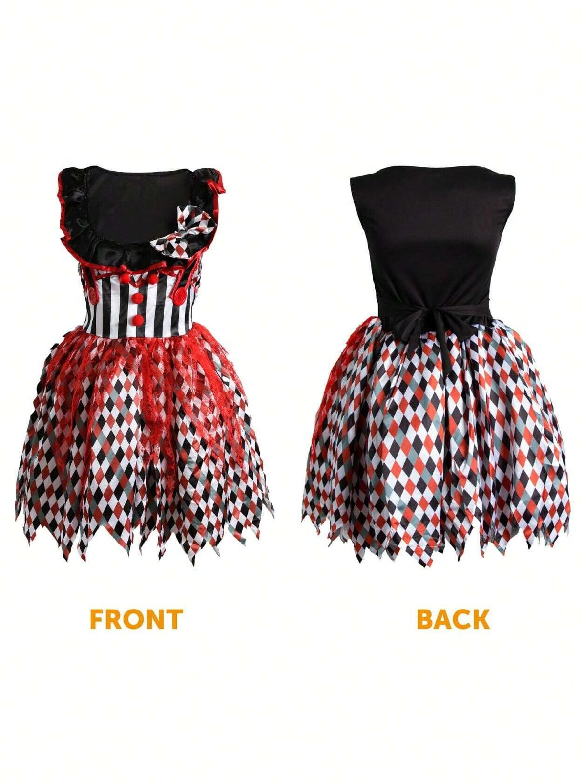 KissICON Sexy Harlequin Killer Clown Halloween Costume for Women