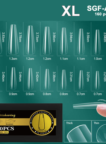 KissICON SGF-A-4 [KissIcon] Soft Gel Nail Tips Full Cover Almond