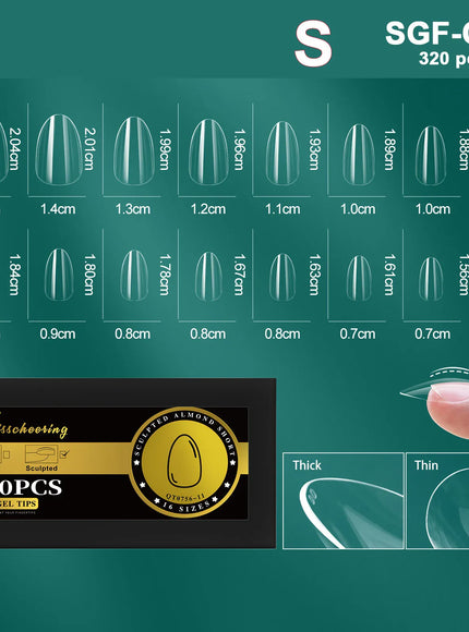 KissICON SGF-C-11 [KissIcon] Soft Gel Nail Tips Full Cover Almond