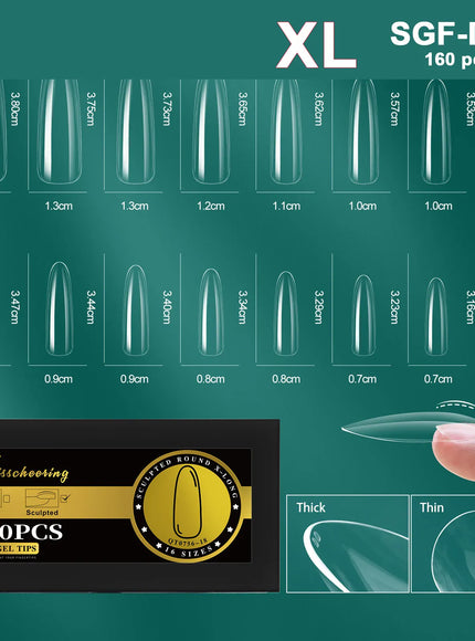 KissICON SGF-D-18 [KissIcon] Soft Gel Nail Tips Full Cover Almond