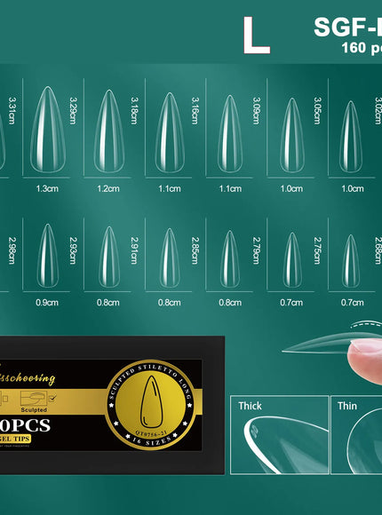 KissICON SGF-E-21 [KissIcon] Soft Gel Nail Tips Full Cover Almond