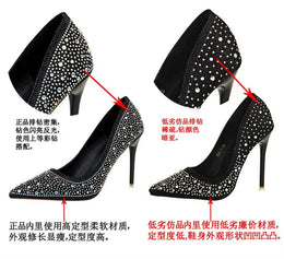 KissICON Shallow Mouth Pointed Color Rhinestone Pumps Fashion Wedding