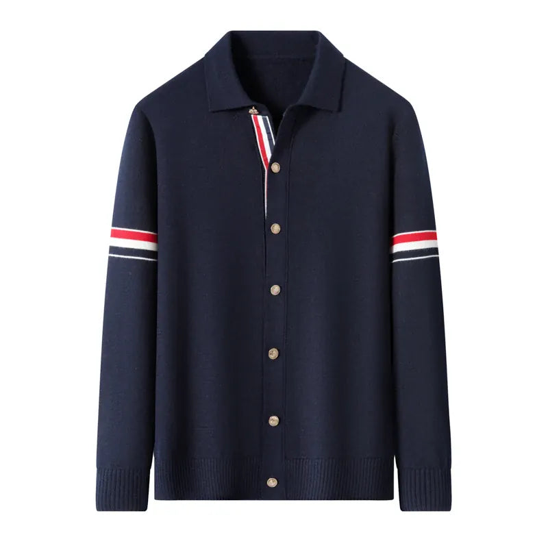 KissICON shangqin / XL KoreanStyle Stripe Knit Jacket HighQuality Mens Fashion