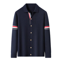 KissICON shangqin / XL KoreanStyle Stripe Knit Jacket HighQuality Mens Fashion