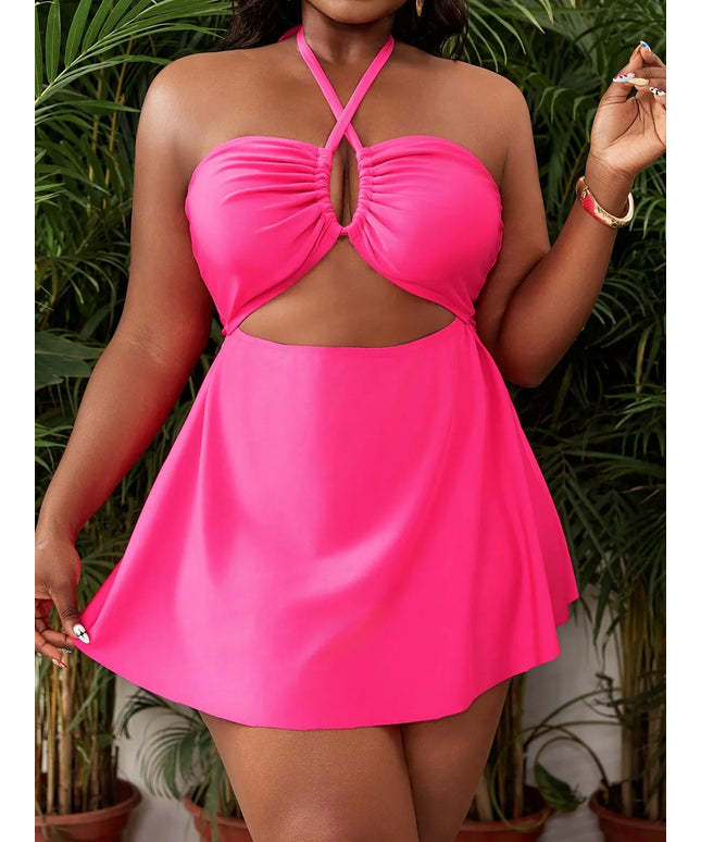 KissICON Shein Swim Curve 2 Pieces Solid Color