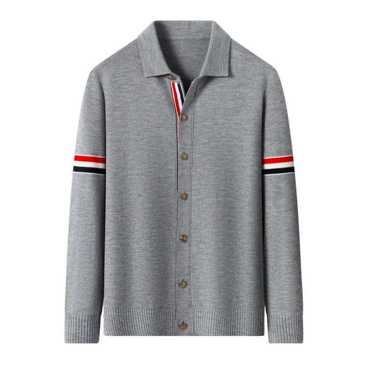 KoreanStyle Stripe Knit Jacket HighQuality Mens Fashion