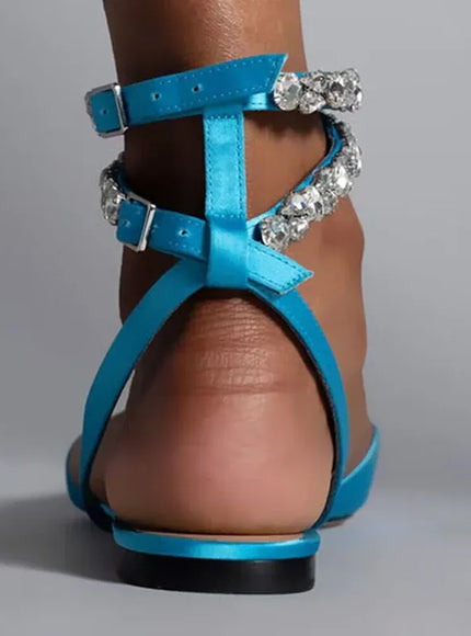 KissICON Shiny Crystal Flat Heels Gladiator Sandals Women Sexy