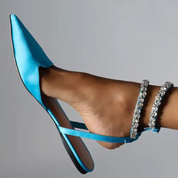 KissICON Shiny Crystal Flat Heels Gladiator Sandals Women Sexy
