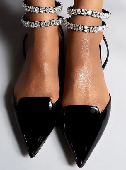 KissICON Shiny Crystal Flat Heels Gladiator Sandals Women Sexy