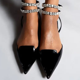 KissICON Shiny Crystal Flat Heels Gladiator Sandals Women Sexy