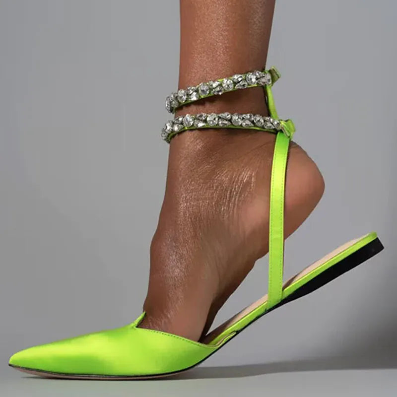 KissICON Shiny Crystal Flat Heels Gladiator Sandals Women Sexy