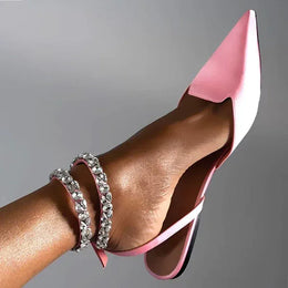 KissICON Shiny Crystal Flat Heels Gladiator Sandals Women Sexy