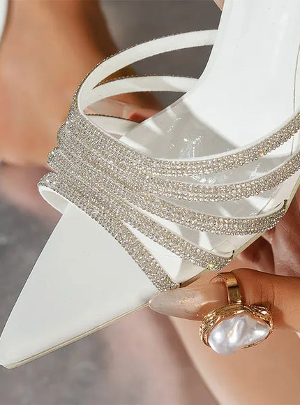 KissICON Shiny Crystal High Heels Sandals for Women 2025