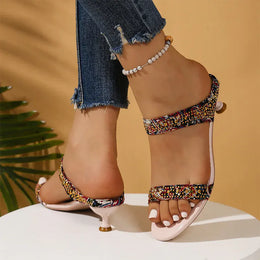 KissICON Shiny Crystal High Heels Sandals for Women Plus