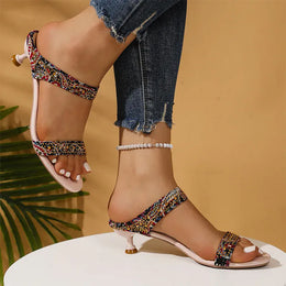 KissICON Shiny Crystal High Heels Sandals for Women Plus