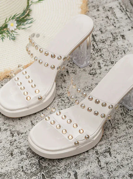 KissICON Shiny Crystal Super High Heel Sandals Women Plus