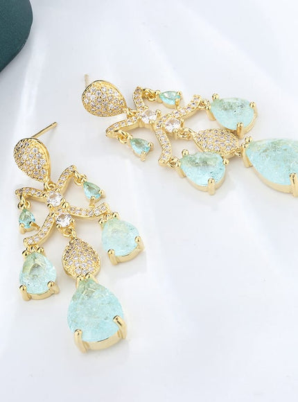 KissICON 💋 Shiny Light Blue Zircon Earrings - Sterling Silver 925