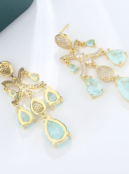 KissICON 💋 Shiny Light Blue Zircon Earrings - Sterling Silver 925