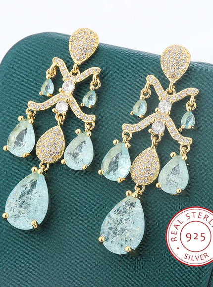KissICON 💋 Shiny Light Blue Zircon Earrings - Sterling Silver 925