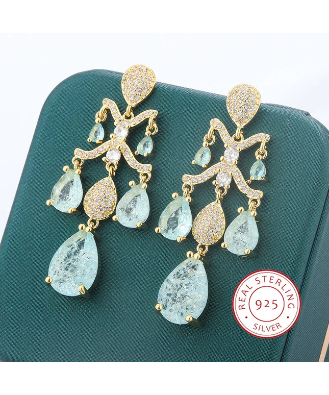 KissICON 💋 Shiny Light Blue Zircon Earrings - Sterling Silver 925