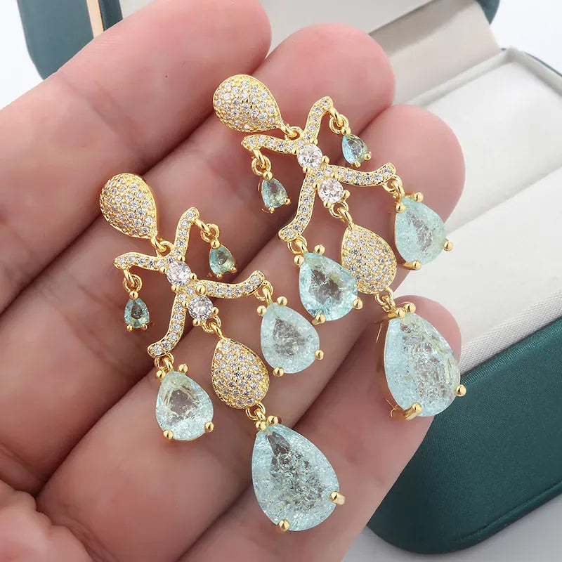 KissICON 💋 Shiny Light Blue Zircon Earrings - Sterling Silver 925