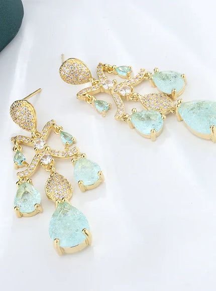 KissICON 💋 Shiny Light Blue Zircon Earrings - Sterling Silver 925