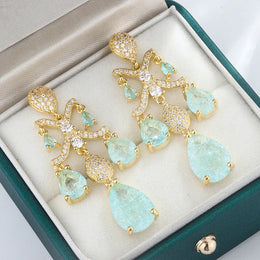 KissICON 💋 Shiny Light Blue Zircon Earrings - Sterling Silver 925