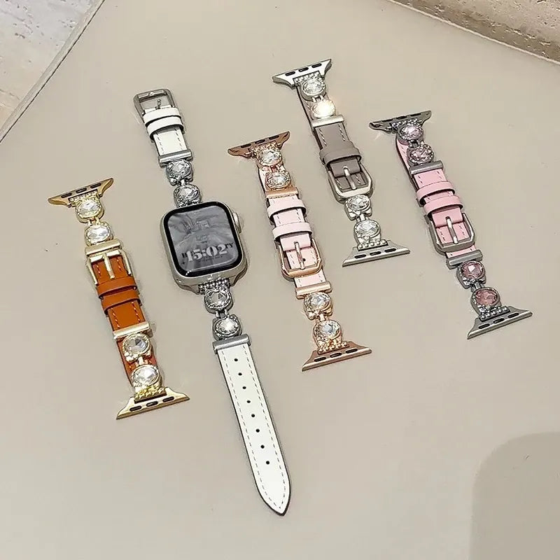 KissICON Shiny Women's Watch Band, Compatible with iWatch Series 1-11 / SE / Ultra, 38-49mm, Exquisite & Cute (Watch Not Included)