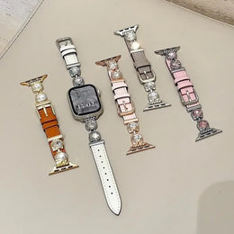 KissICON Shiny Women's Watch Band, Compatible with iWatch Series 1-11 / SE / Ultra, 38-49mm, Exquisite & Cute (Watch Not Included)