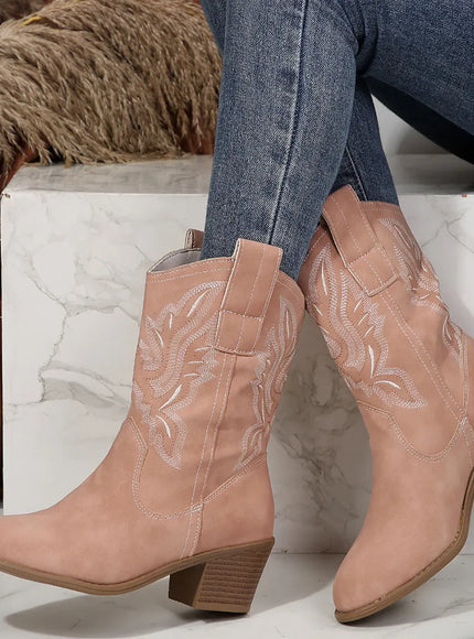 KissICON Shoes for Women New Embroidered Western Cowboy Boots