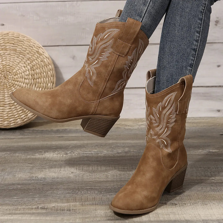 Shoes for Women New Embroidered Western Cowboy Boots