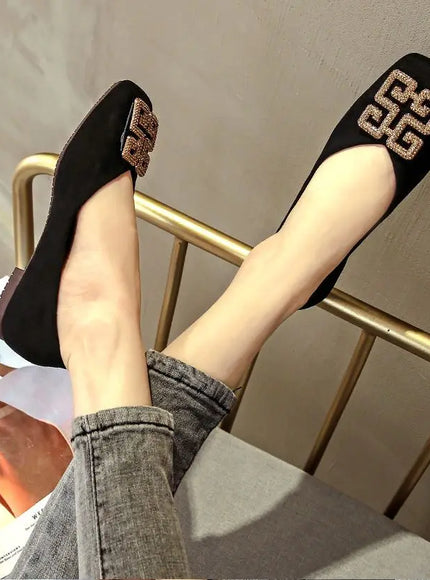 KissICON Shoes Women's Flat 2022 Autumn Fashion Square Toe