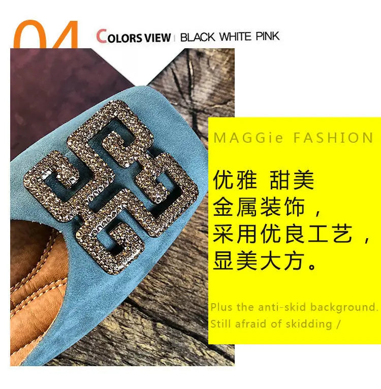KissICON Shoes Women's Flat 2022 Autumn Fashion Square Toe