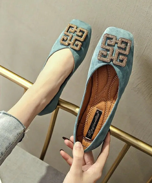 KissICON Shoes Women's Flat 2022 Autumn Fashion Square Toe